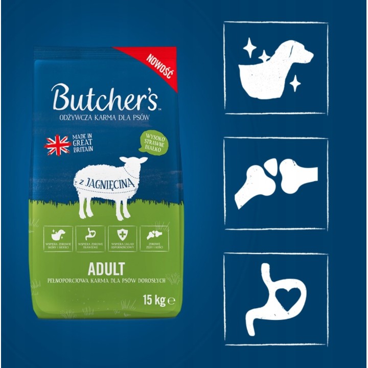 BUTCHER'S Original agnello - cibo secco per cani - 15kg