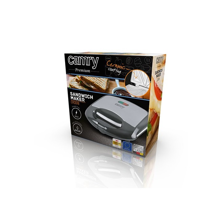 Camry Premium CR 3018 tostiera 700 W nero argento