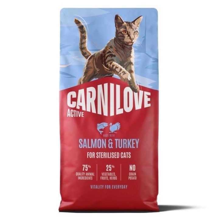CARNILOVE Active Cat Salmone e Tacchino Sterilizzato - cibo secco per gatti - 6kg