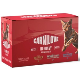 CARNILOVE Cat Pouch Gravy Box - cibo umido per gatti - 12x85g