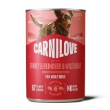 CARNILOVE Dog Tacchino e Renna e Cinghiale - cibo umido per cani - 400g