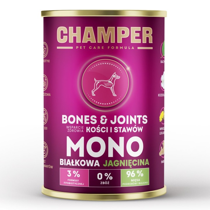 CHAMPER Bones & Joints Monoprotein Agnello - cibo umido per cani - 400g
