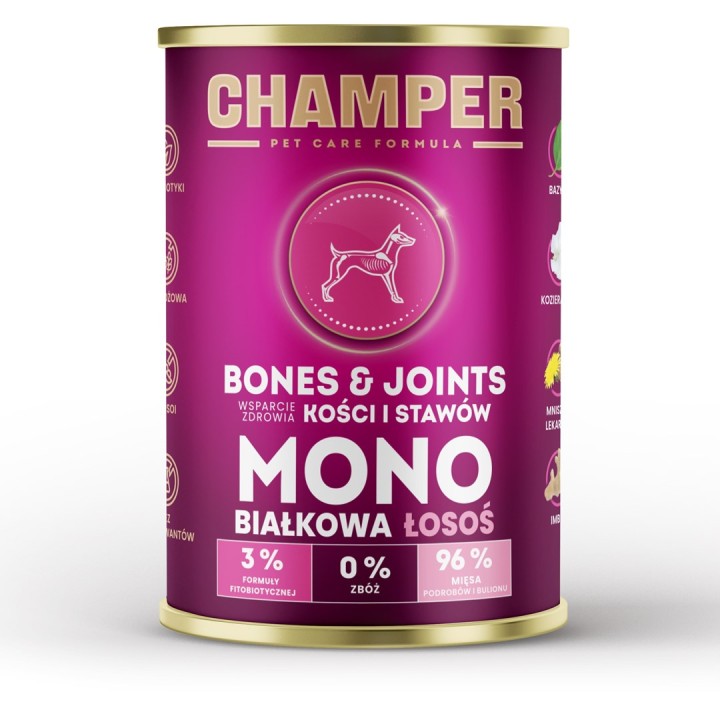 CHAMPER Bones & Joints Monoprotein Salmone - cibo umido per cani - 400g