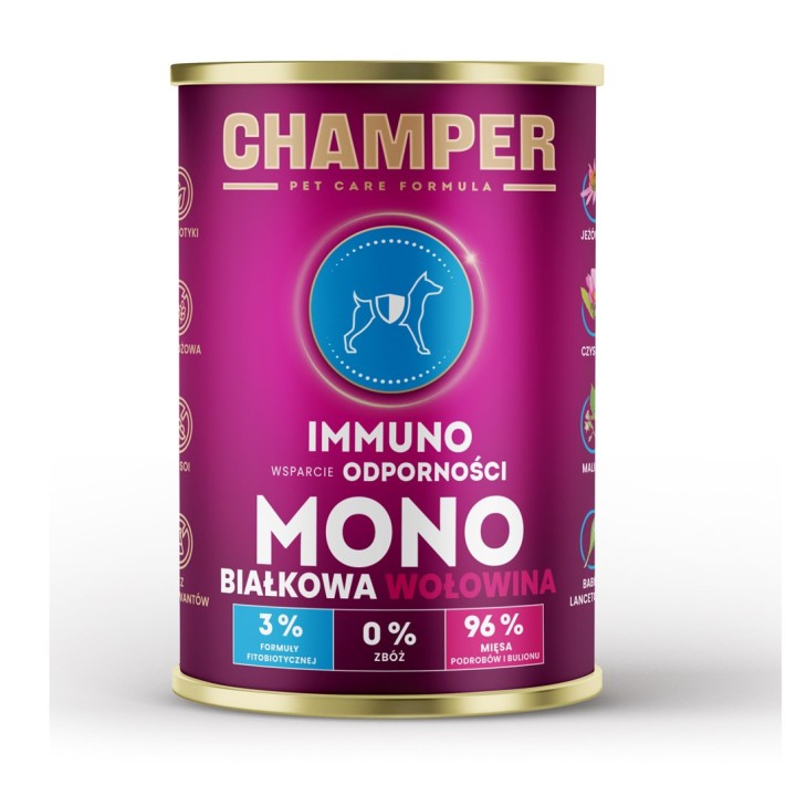 CHAMPER Immuno Monoprotein Manzo - cibo umido per cani - 400g