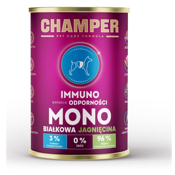 CHAMPER Immuno Monoprotein Agnello - cibo umido per cani - 400g