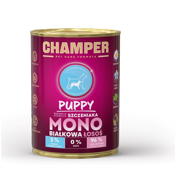 CHAMPER Puppy Monoprotein Salmone - cibo umido per cani - 400g