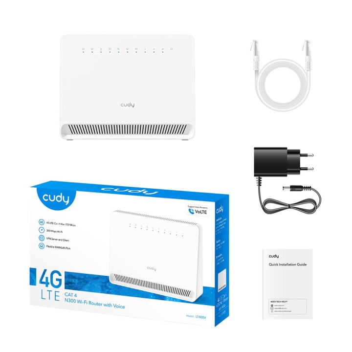 CUDY LT400V Wi-Fi 4G N300 router con voice
