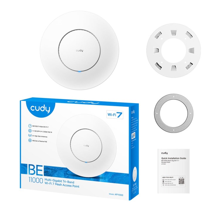Cudy AP11000 punto di accesso wireless 10777 Mbit/s bianco Power over Ethernet (PoE)