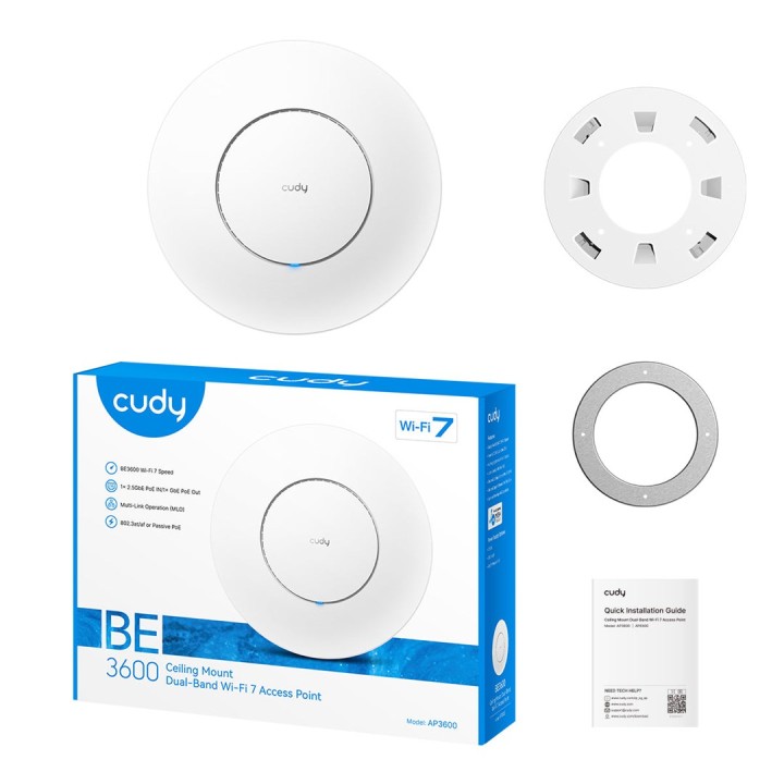 Cudy AP3600 punto di accesso wireless 3570 Mbit/s bianco Power over Ethernet (PoE)