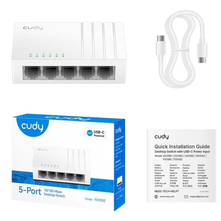 Cudy FS105D switch di rete Non gestito Fast Ethernet (10/100) bianco