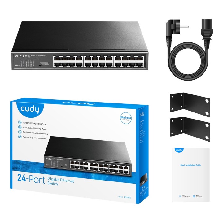 Cudy GS1024 switch di rete Non gestito Gigabit Ethernet (10/100/1000) nero