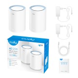 Cudy M1200 2-PACK sistema mesh wi-fi Dual-band (2.4 GHz / 5 GHz) Wi-Fi 5 (802.11ac) Bianco 1 Internal