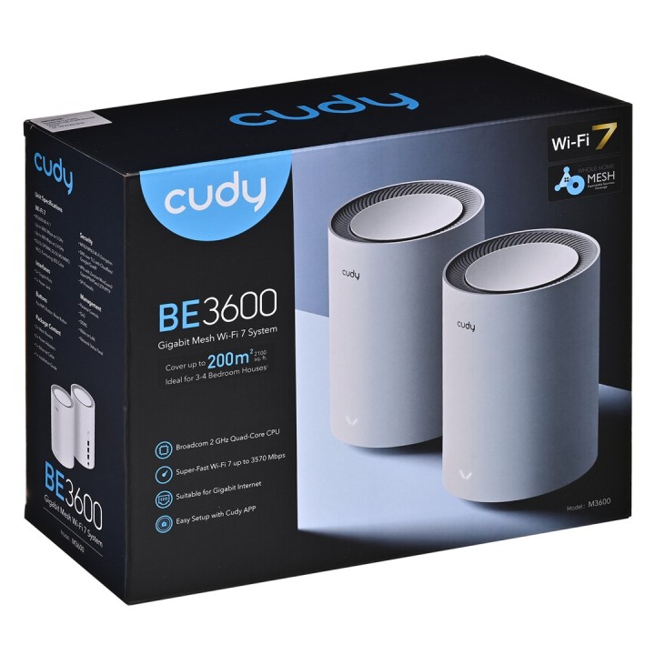 Cudy M3600 Dual-band (2.4 GHz / 5 GHz) Wi-Fi 7 (802.11be) bianco 3 interno