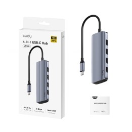 Cudy UH500 docking station/replicatore di porte per laptop USB 3.2 Gen 1 (3.1 Gen 1) Type-C grigio argento