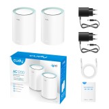 Router CUDY M1300 Punto di accesso Dual-band (2.4 GHz / 5 GHz) Wi-Fi 5 (802.11ac) 2-pack Bianco