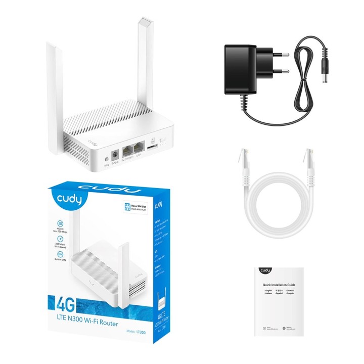 Router wireless CUDY LT300_EU Wi-Fi 300 Mbps 2.4 GHz 4G LTE SIM