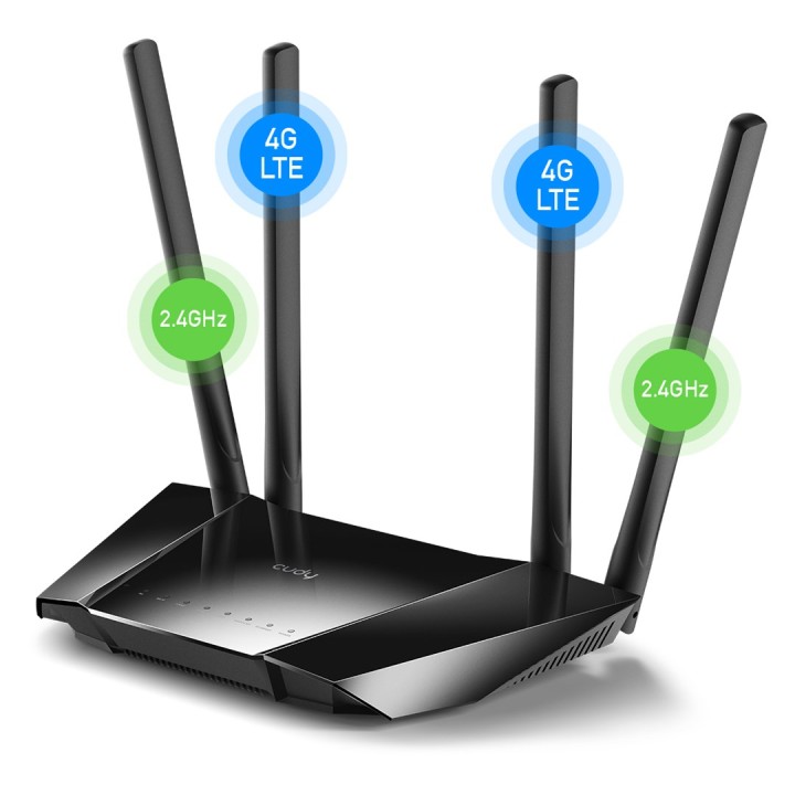 Router wireless CUDY LT400 EU Wi-Fi 300 Mbps 2.4 GHz 4G LTE SIM nero