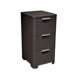 CURVER Rattan 206313 Unità di stoccaggio con cassetti 3 × 14 L Marrone scuro