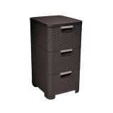 CURVER Rattan 206313 Unità di stoccaggio con cassetti 3 × 14 L Marrone scuro
