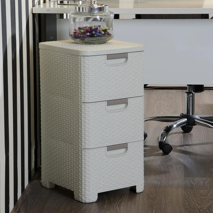 CURVER Rattan 206313 Unità di stoccaggio con cassetti 3 × 14 L Marrone scuro