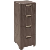 CURVER Rattan 209906 Unità di stoccaggio con cassetti 4 × 14 L Marrone scuro