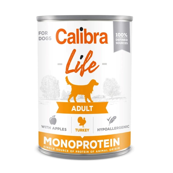 CALIBRA Dog Life Adult tacchino con mele - cibo umido per cani - 400g