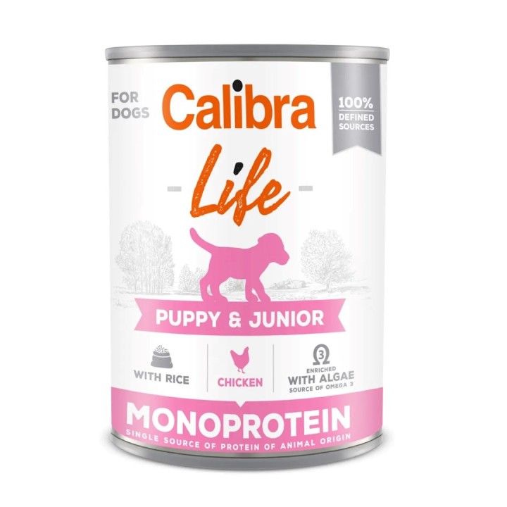 CALIBRA Dog Life Puppy&Junior pollo e riso - cibo umido per cani - 400g