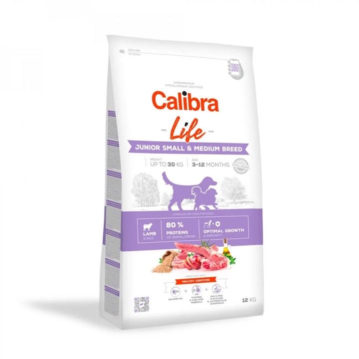 CALIBRA Life Junior Small&Medium breed agnello - cibo secco per cani - 12kg