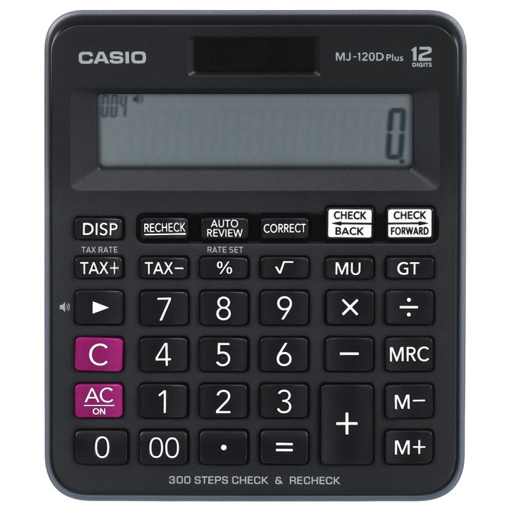 CASIO CALCOLATRICE UFFICIO MJ-120D PLUS NERA DISPLAY 12 CIFRE