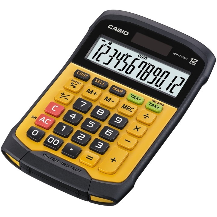 CASIO CALCULATOR OFFICE WATERPROOF WM-320MT-S 12-digit display. Tastiera rimovibile 108.5x168.5 livello impermeabile e resistent