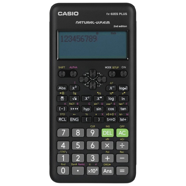 CASIO FX-82ESPLUS-2 Calcolatrice scientifica 252 funzioni 77X162MM nera scatola