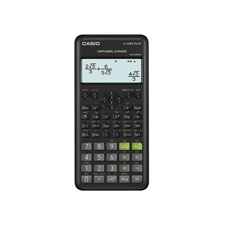 CASIO FX-82ESPLUS-2 Calcolatrice scientifica 252 funzioni 77X162MM nera scatola