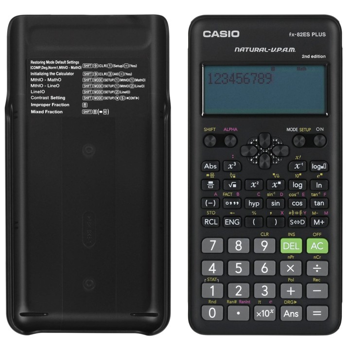 CASIO FX-82ESPLUS-2 Calcolatrice scientifica 252 funzioni 77X162MM nera scatola