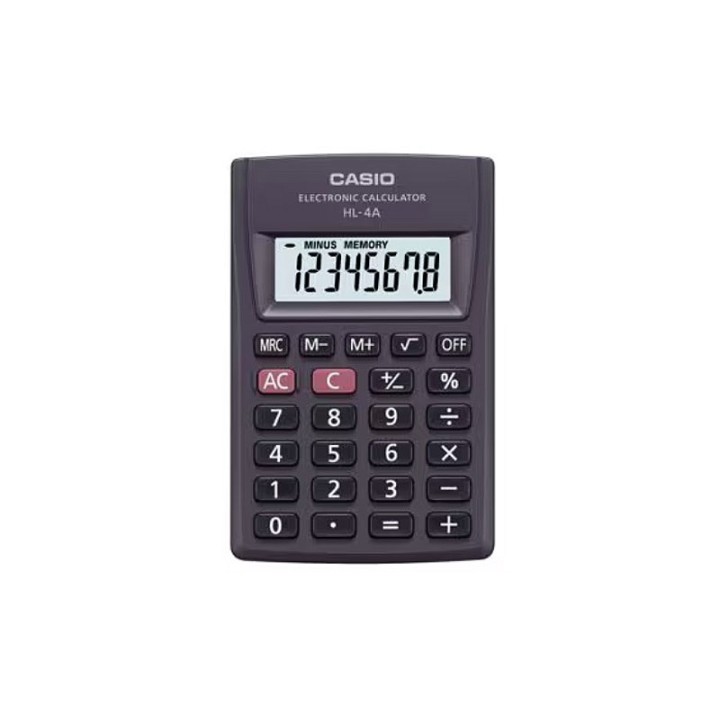 CASIO HL-4A-B 8-digit Calcolatrice tascabile 56x87mm nera