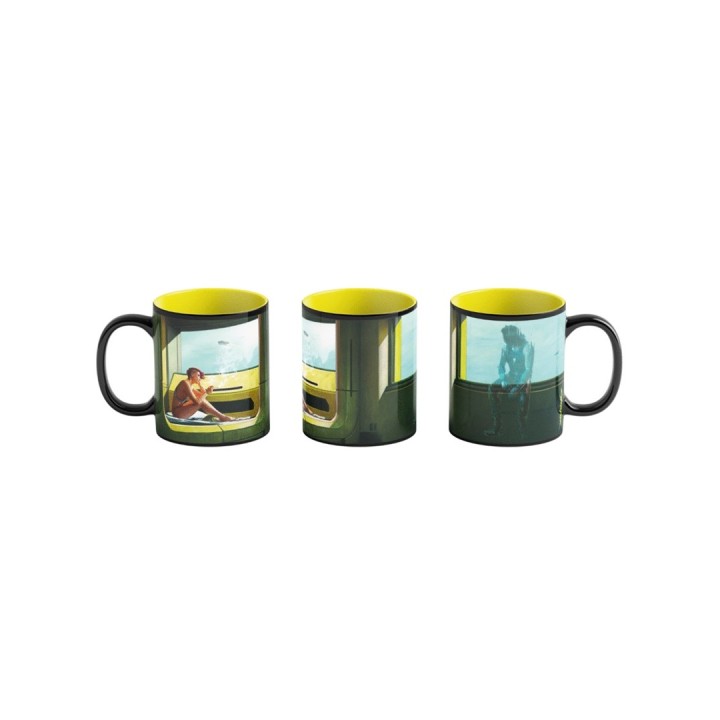 Tazza termosensibile Good Loot Cyberpunk 2077 Game Art Chronicles - V & Edward Hopper 450 ml nero giallo