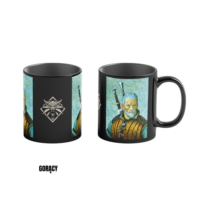 Tazza termosensibile Good Loot The Witcher 3 Game Art Chronicles - Geralt & Vincent van Gogh 450 ml nero