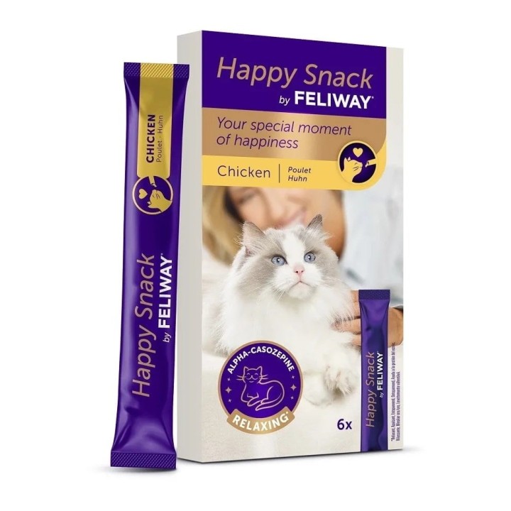 CEVA Feliway Happy snack Pollo - snack per gatti - 6x15g