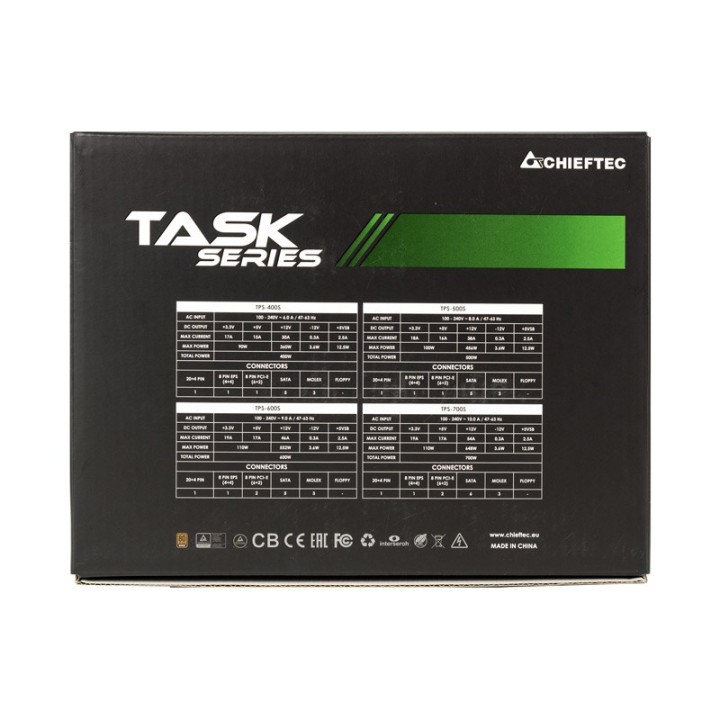 Chieftec Task TPS-700S Alimentatore 700 W 20+4 pin ATX ATX nero