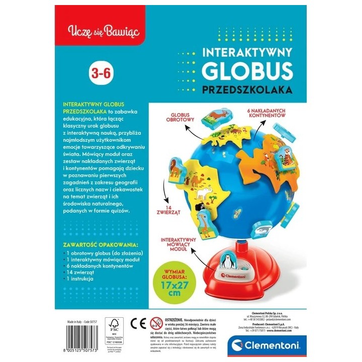 Clementoni Set – Globo Interattivo per Bambini in Età Prescolare