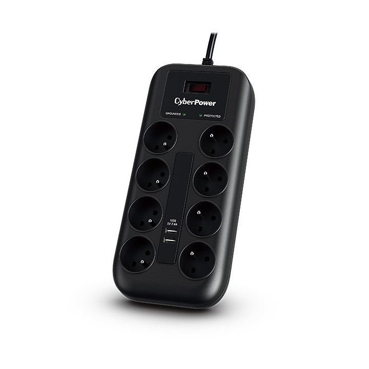 CyberPower Tracer III P0820SUF0-FR protezione da sovratensione nero 8 AC prese 200 - 250 V 1.8 m