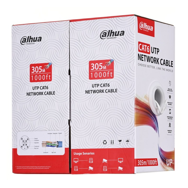 Dahua Technology PFM920I-6UN-C-V2 cavo di rete bianco 305 m Cat6 U/UTP (UTP)