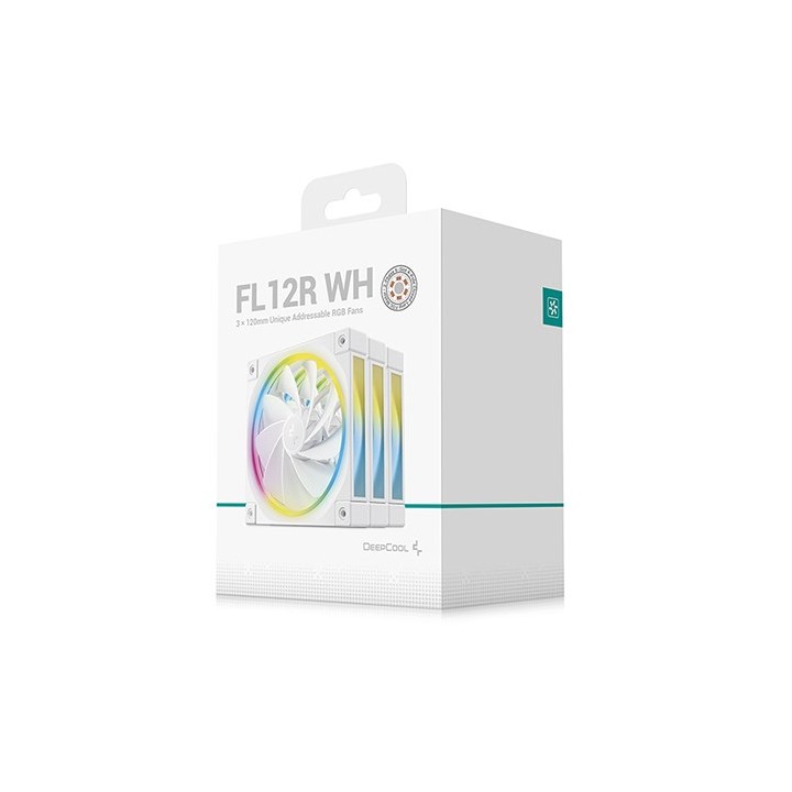 DeepCool FL12R WH-3 Ventola case per PC 12 cm bianca 3 pz