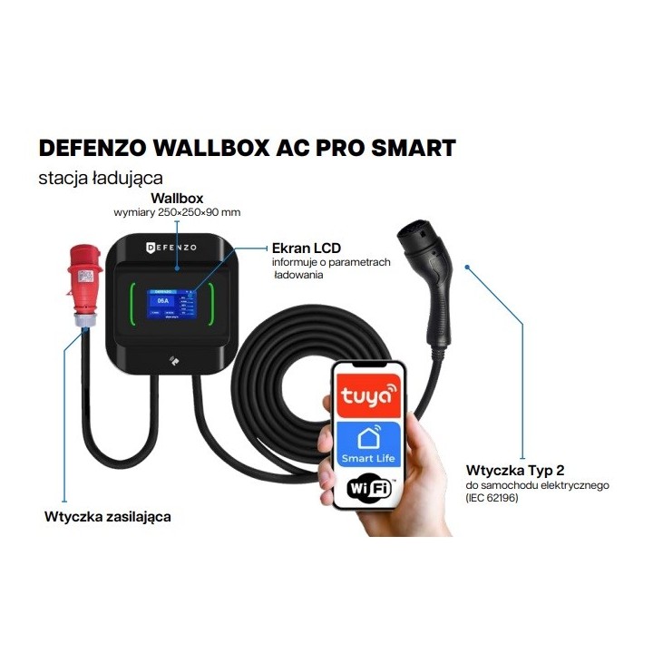 DEFENZO WALLBOX PRO AC22 Caricabatterie intelligente per auto elettrica