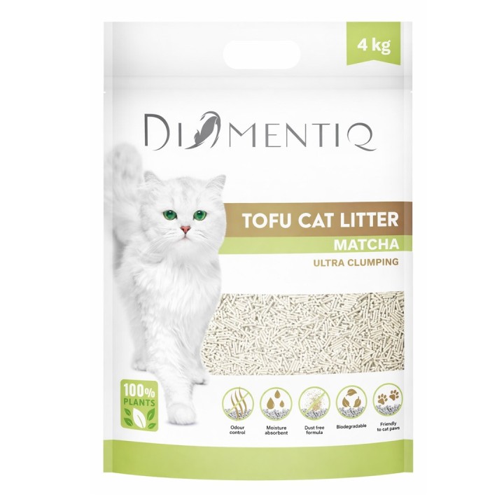 DIAMENTIQ Tofu Matcha Ultra agglomerante - lettiera a base vegetale - 4kg