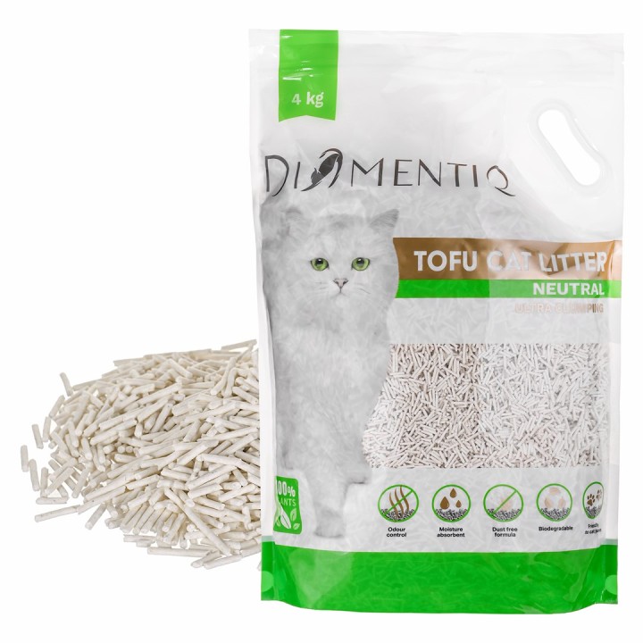 DIAMENTIQ Tofu Neutral Ultra agglomerante - lettiera a base vegetale - 4kg