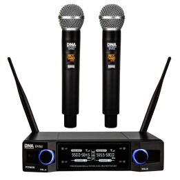 DNA Professional DVS2 - microfono wireless 2 trasmettitori portatili + unità base (560–590 MHz)