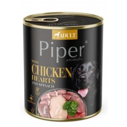 DOLINA NOTECI Piper Cuori di Pollo con Spinaci - Cibo Umido per Cani - 800 g