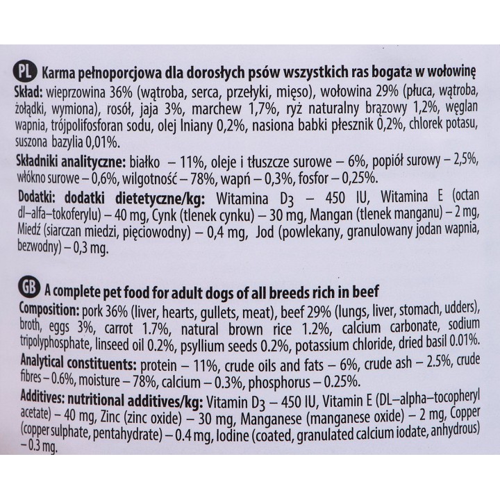 DOLINA NOTECI Premium Manzo - Cibo umido per cani - 400 g