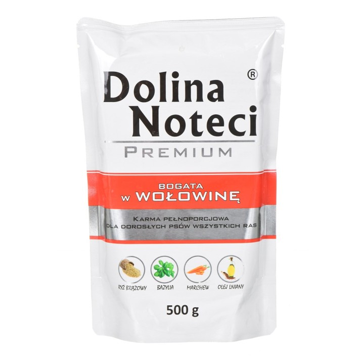 DOLINA NOTECI Premium Ricco di manzo - Cibo umido per cani - 500 g