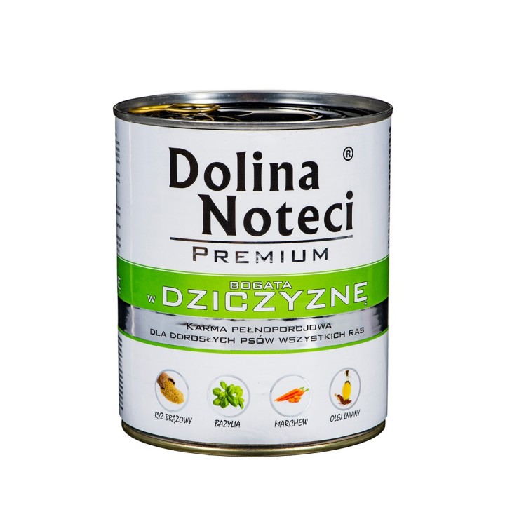 DOLINA NOTECI Premium Ricco di selvaggina - Cibo umido per cani - 800 g